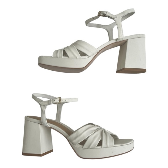 Reformation White Maize gathered leather platform sandals - Picture 3 of 11